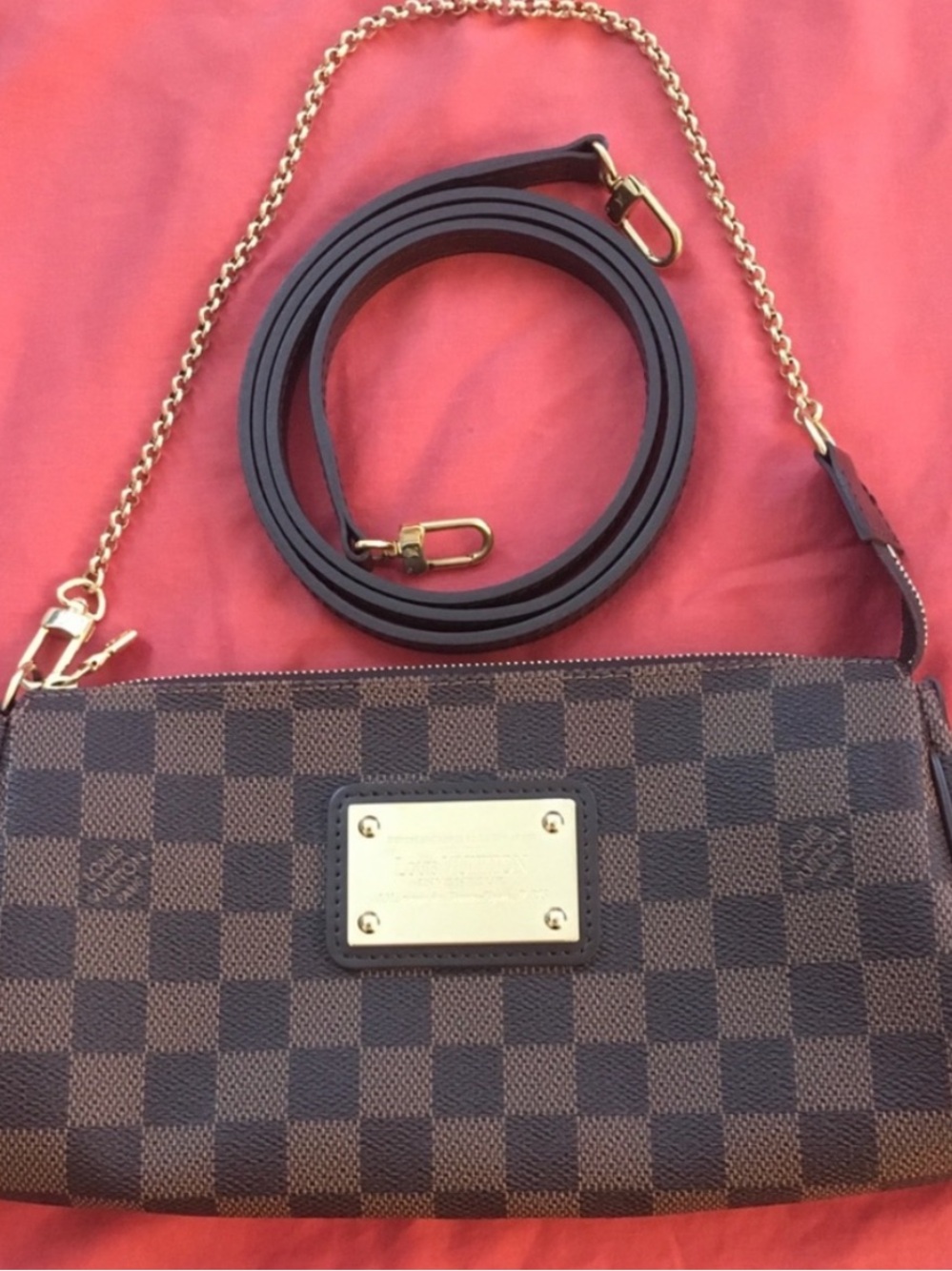 Louis Vuitton Brown Damier Crossbody with Gold Chain